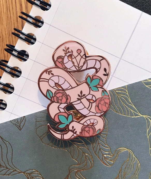 Pink Snekk Enamel Pin