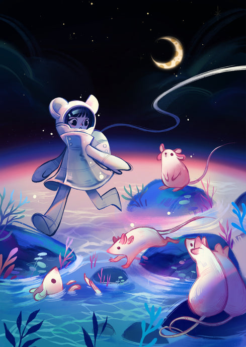 Planet Mouse Print