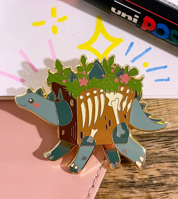 Dino Cube Enamel Pin