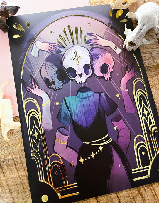 Skeleton Queen foil print