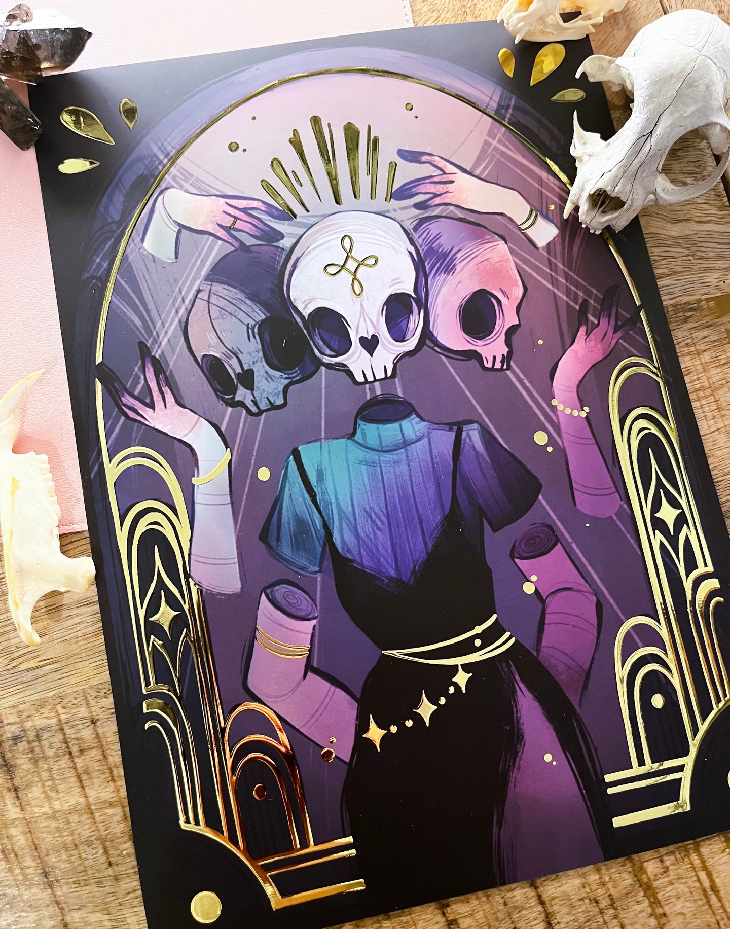 Skeleton Queen foil print
